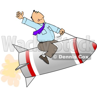Businessman Flying On a Rocket - Royalty-free Concept Clipart Illustration © djart #6260