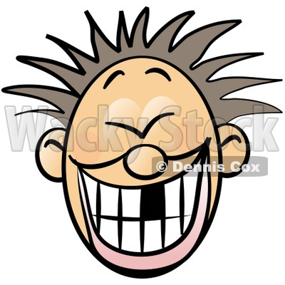smile clipart. Smiley Faced Boy With Spiky