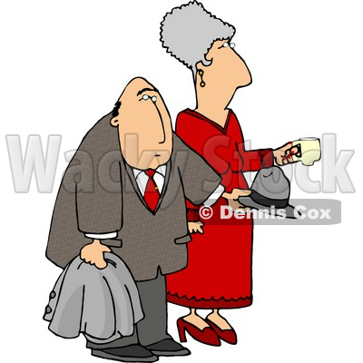 Elderly Couple at a Party Clipart Picture © djart #6292