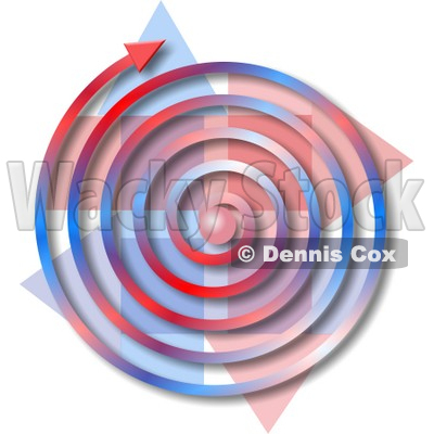 Red, White, Blue Spiral Arrow Clipart Picture © djart #6303