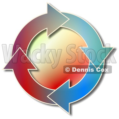 Colorful Recycle Arrows Moving in a Circular Clockwise Motion Clipart Picture © djart #6326