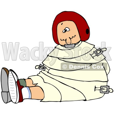 Royalty-Free (RF) Clipart Illustration of a Red Haired Woman Restrained In A Straitjacket © djart #67127