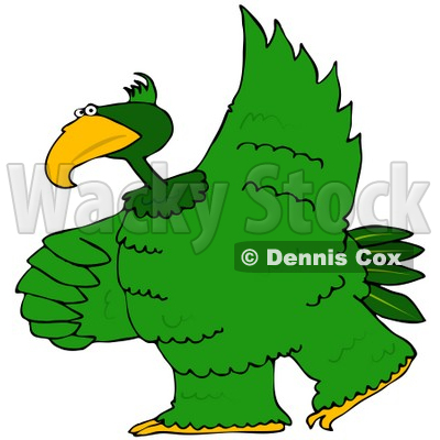 Royalty-Free (RF) Clipart Illustration of a Large Green Bird Dancing © djart #67134