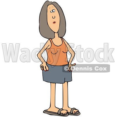 Royalty-Free (RF) Clipart Illustration of a Brunette Woman In Shorts And A Tank Top © djart #70277