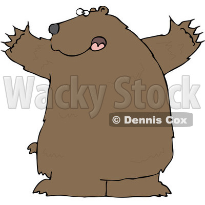 Royalty-Free (RF) Clipart Illustration of a Large Brown Bear Holding His Arms Out © djart #84892