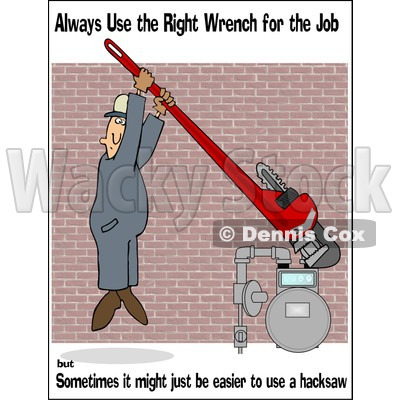 Royalty-Free (RF) Clipart Illustration of a Work Safety Scene Of A Man Tightening A Gas Meter © djart #86869