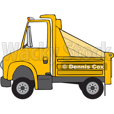 Royalty-Free (RF) Clipart Illustration of a Side View Of A Yellow Dumptruck © djart #88336