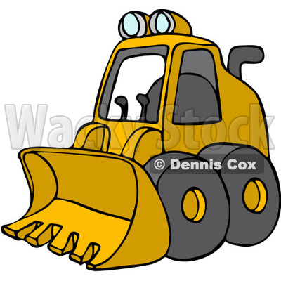 Royalty-Free (RF) Clipart Illustration of a Parked Yellow Mini Loader © djart #88340