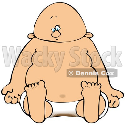 Royalty-Free (RF) Clipart Illustration of a Baby Sitting In A Dirty Diaper © djart #90302