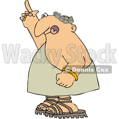 Royalty-Free (RF) Clipart Illustration of a Roman Man Standing And Pointing Upwards © djart #97788