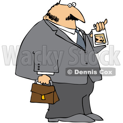 Royalty-Free (RF) Clipart Illustration of a Businessman Showing His Photo ID © djart #98781