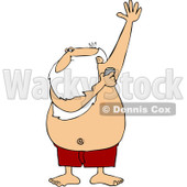 Royalty-Free (RF) Clipart Illustration of Santa Applying Under Arm Deodorant © djart #101256