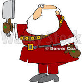 Royalty-Free (RF) Clipart Illustration of Santa Checking Himself Out In A Hand Mirror © djart #101260