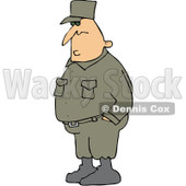 Royalty-Free (RF) Clipart Illustration of an Army Man Standing With His Hands In His Pockets © djart #101268