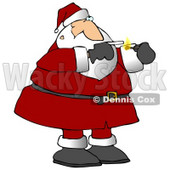 Santa Smoking a Cigarette on a Smoke Break Clipart Illustration © djart #10209