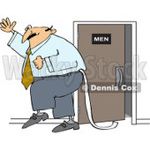 Royalty-Free (RF) Clip Art Illustration of a Businessman Dragging Toilet Paper Behind Him © djart #1050672