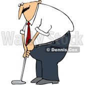Royalty-Free (RF) Clip Art Illustration of a Businessman Golfing © djart #1050685