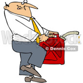 Royalty-Free (RF) Clip Art Illustration of a Businessman Carrying A Gas Can © djart #1050694