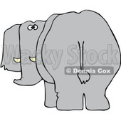 Royalty-Free Vector Clip Art Illustration of a Rear View Of An Elephant Looking Back © djart #1051552