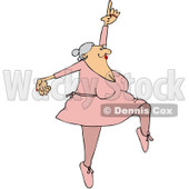 Royalty-Free Vector Clip Art Illustration of a Senior Woman Dancing Ballet © djart #1051555