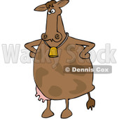 Royalty-Free Vector Clip Art Illustration of an Upset Cow Standing With Her Hands On Her Hips © djart #1052107