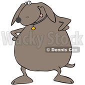 Royalty-Free Vector Clip Art Illustration of an Upset Dog Standing With His Hands On His Hips © djart #1052110