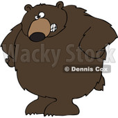 Royalty-Free Vector Clip Art Illustration of a Big Brown Bear With His Hands On His Hips © djart #1052985