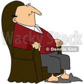 Royalty-Free Vector Clip Art Illustration of a Content Man Relaxing In An Armchair © djart #1053006