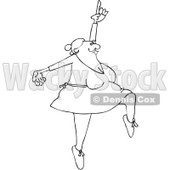 Royalty-Free Vector Clip Art Illustration of a Black And White Dancing Ballerina Outline © djart #1054268