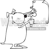 Royalty-Free Vector Clip Art Illustration of a Black And White Dog Nailing A Sign Outline © djart #1054306