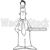 Royalty-Free Vector Clip Art Illustration of a Black And White Businessman Outline © djart #1054320