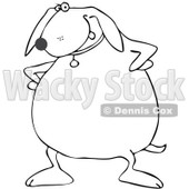 Royalty-Free Vector Clip Art Illustration of a Black And White Strict Dog Outline © djart #1054344