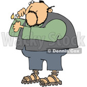Royalty-Free Vetor Clip Art Illustration of a Man Lighting A Cigarette © djart #1055087