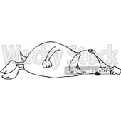 Royalty-Free Vetor Clip Art Illustration of an Outline Of A Sleeping Dog © djart #1055091