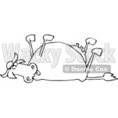 Royalty-Free Vetor Clip Art Illustration of an Outline Of A Dead Cow © djart #1055092