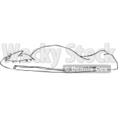 Royalty-Free Vetor Clip Art Illustration of a Coloring Page Outline Of A Man In A Mummy Bag © djart #1055095