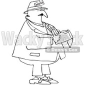 Royalty-Free Vector Clip Art Illustration of a Coloring Page Outline Of A News Reporter Taking Notes © djart #1056819