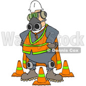 Royalty-Free Clip Art Illustration of a Construction Worker Wearing A Mask And Safety Gear © djart #1061046