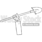 Clipart Outlined Trench Worker's Hand And Shovel - Royalty Free Vector Illustration © djart #1062793