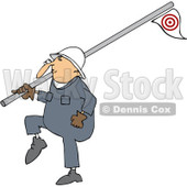 Clipart Worker Carrying A Pipe - Royalty Free Vector Illustration © djart #1062809