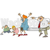 Clipart Scared Family Running From Dad - Royalty Free Vector Illustration © djart #1062813