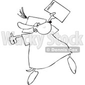 Clipart Outlined Graduate Dog With A Diploma - Royalty Free Vector Illustration © djart #1068860