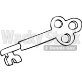 Clipart Outlined Skeleton Key 3 - Royalty Free Vector Illustration © djart #1069197