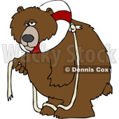 Clipart Bear With A Life Buoy On His Head - Royalty Free Vector Illustration © djart #1069899