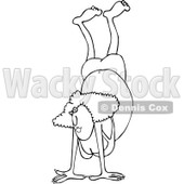 Clipart Outlined Woman Doing A Handstand In A Bikini - Royalty Free Vector Illustration © djart #1073587