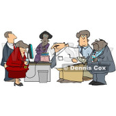 Clipart Businessman Blowing Out The Candles On His Cake At An Office Birthday Party - Royalty Free Illustration © djart #1078804