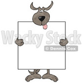Happy Dog Holding a Blank Sign Clipart © djart #10791