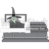Clipart Witch Sitting Upright In A Coffin - Royalty Free Vector Illustration © djart #1081751