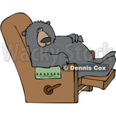 Clipart Lazy Bear Relaxing In A Recliner Chair - Royalty Free Vector Illustration © djart #1082828
