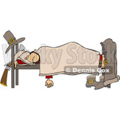 Clipart Male Pilgrim Sleeping - Royalty Free Vector Illustration © djart #1083583